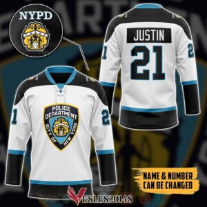 New York City Police Department Personalized Hockey Jersey, Trending Gifts For Fans - Vesles2014s 2