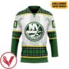 New York Islanders St Patrick Day Custom Name Custom Number Hockey Jersey, Trending Gifts For Fans - Vesles2014s