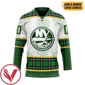 New York Islanders St Patrick Day Custom Name Custom Number Hockey Jersey, Trending Gifts For Fans - Vesles2014s