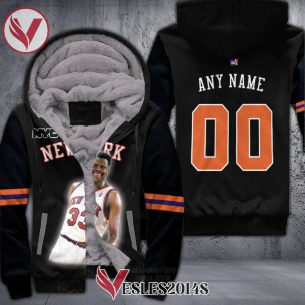 New York Knicks Patrick Ewing 33 Black Personalized 3D Fleece Hoodie, Best Outfit For Fans Sport - Vesles2014S 1