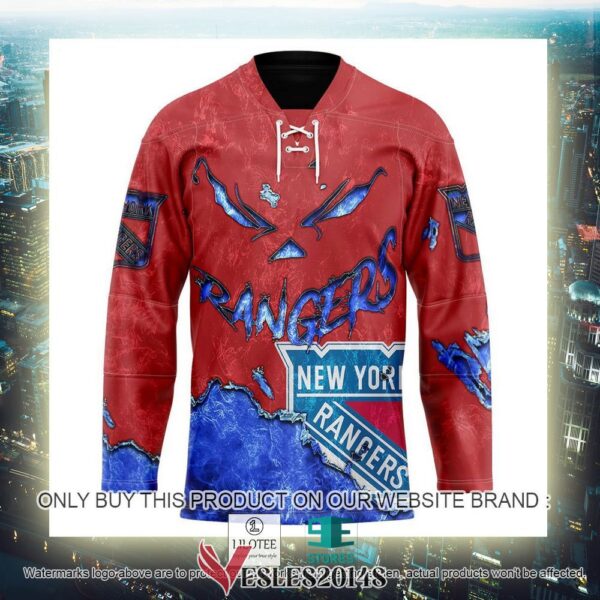New York Rangers Blood Personalized Hockey Jersey Shirt, Trending Gifts For Fans - Vesles2014s 2