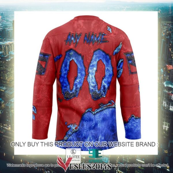 New York Rangers Blood Personalized Hockey Jersey Shirt, Trending Gifts For Fans - Vesles2014s 3
