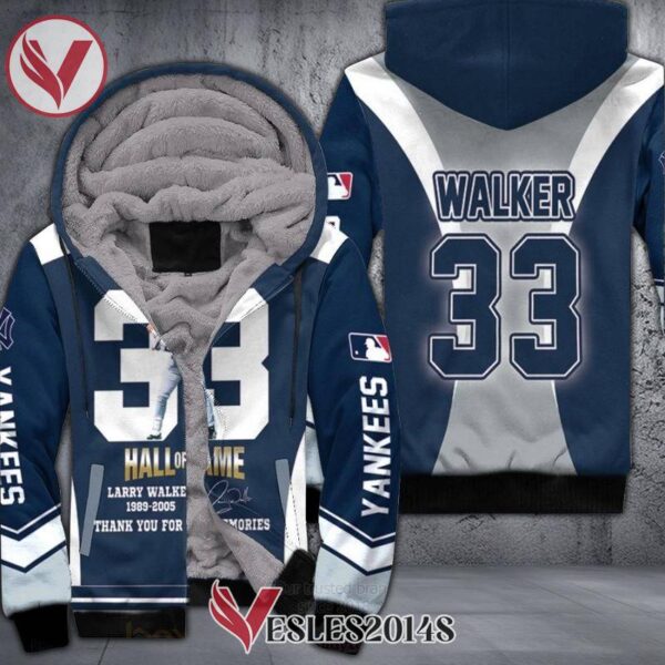 New York Yankees Hall Of Fame Larry Walker 33 1989 2005 Signature 3D Fleece Hoodie, Best Outfit For Fans Sport - Vesles2014S 1