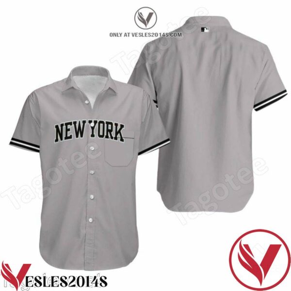 New York Yankees Road Flex Base Collection Team Grey Hawaiian Shirt, Unique Gifts For Friends - Vesles2014S 1