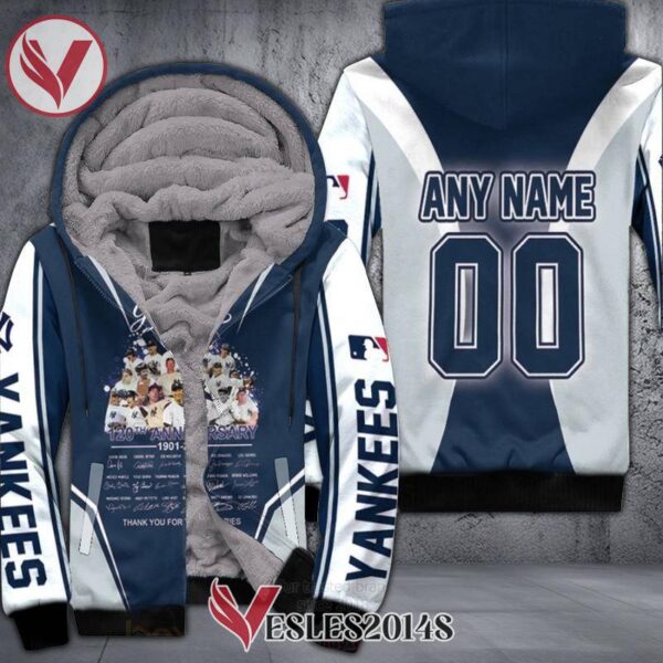 New York Yankees The Yankees 120th Anniversary All Players Signature Personalized 3D Fleece Hoodie, Best Outfit For Fans Sport - Vesles2014S 1
