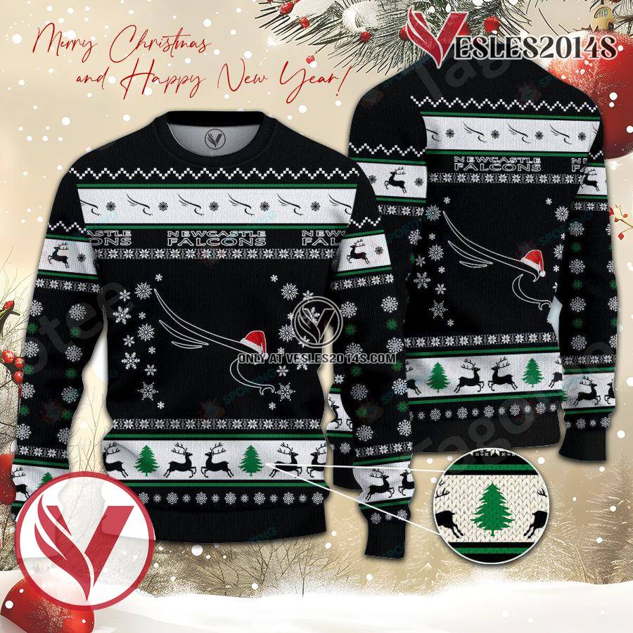 Newcastle Falcons Sport Ugly Christmas Sweater, Unique Gifts For Fans - Vesles2014aS 1