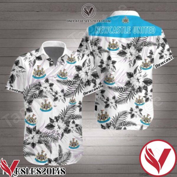 Newcastle United Black Tropical Floral White Hawaiian Shirt, Unique Gifts For Friends - Vesles2014S 1