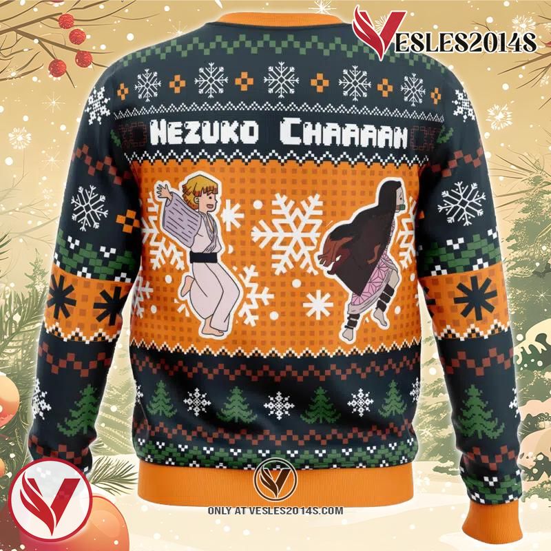 Nezuko Chaaaan Demon Slayer Ugly Christmas Sweater, Unique Christmas Gift For Fans - Vesles2014S 1