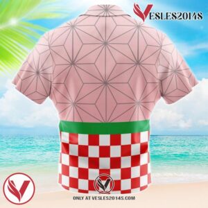 Nezuko Kamado Demon Slayer Hawaiian Button Up Shirt, Perfect Gifts For Anime Lovers - Vesles2014S 1