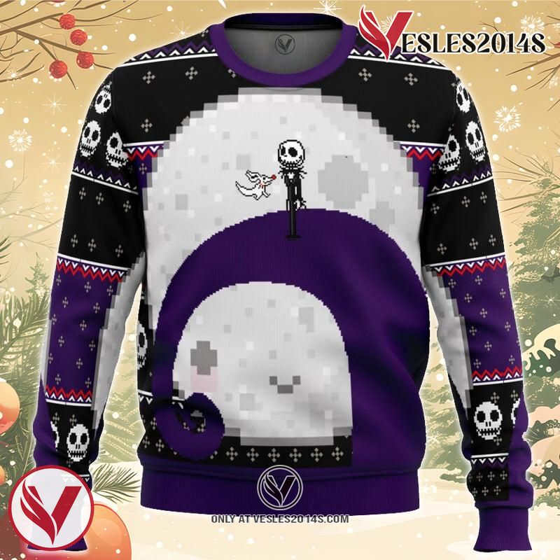 Nightmare Before Christmas Jack Moon Ugly Christmas Sweater, Unique Christmas Gift For Fans - Vesles2014S