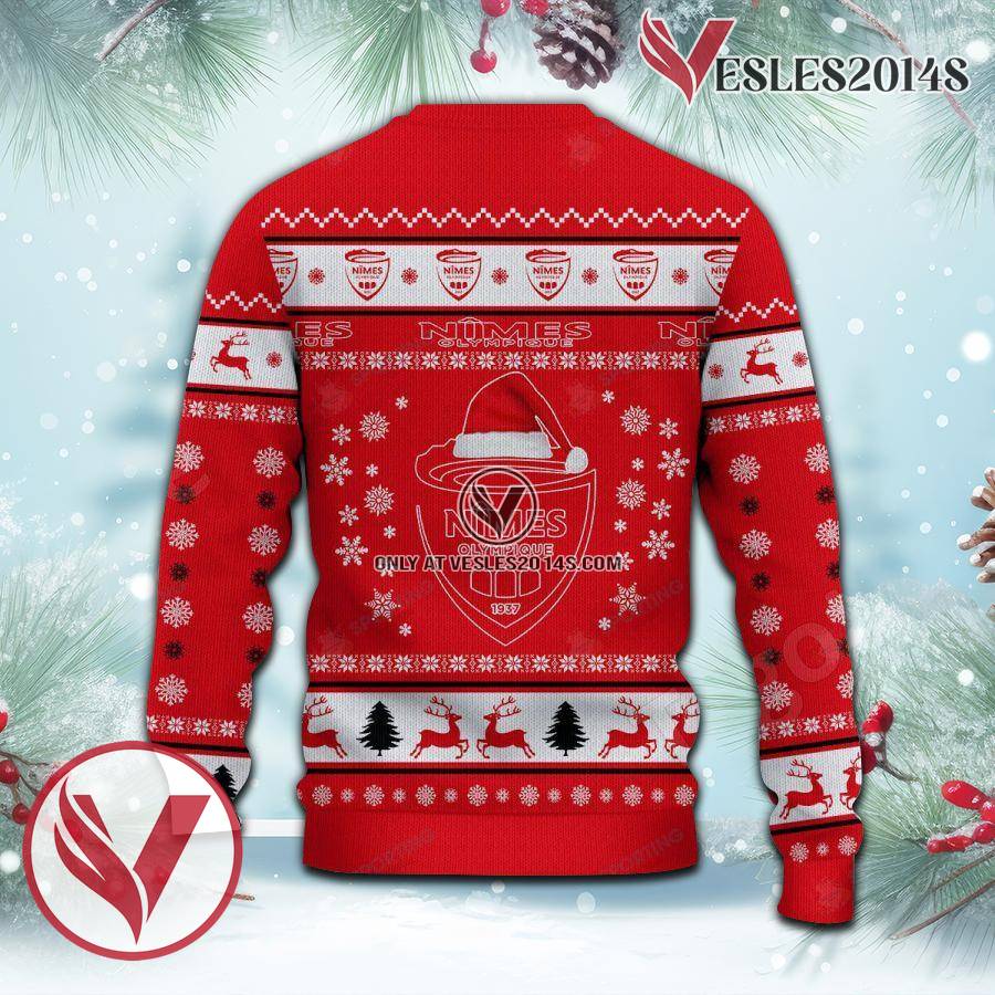 Nimes Olympique Sport Ugly Christmas Sweater, Unique Gifts For Fans - Vesles2014aS 3