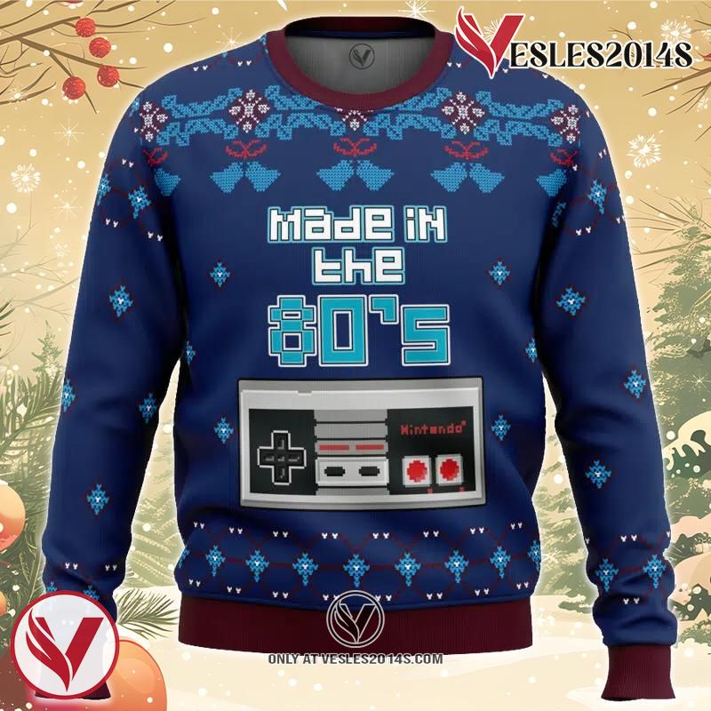 Nintendo made in the 80s Ugly Christmas Sweater, Unique Christmas Gift For Fans - Vesles2014S