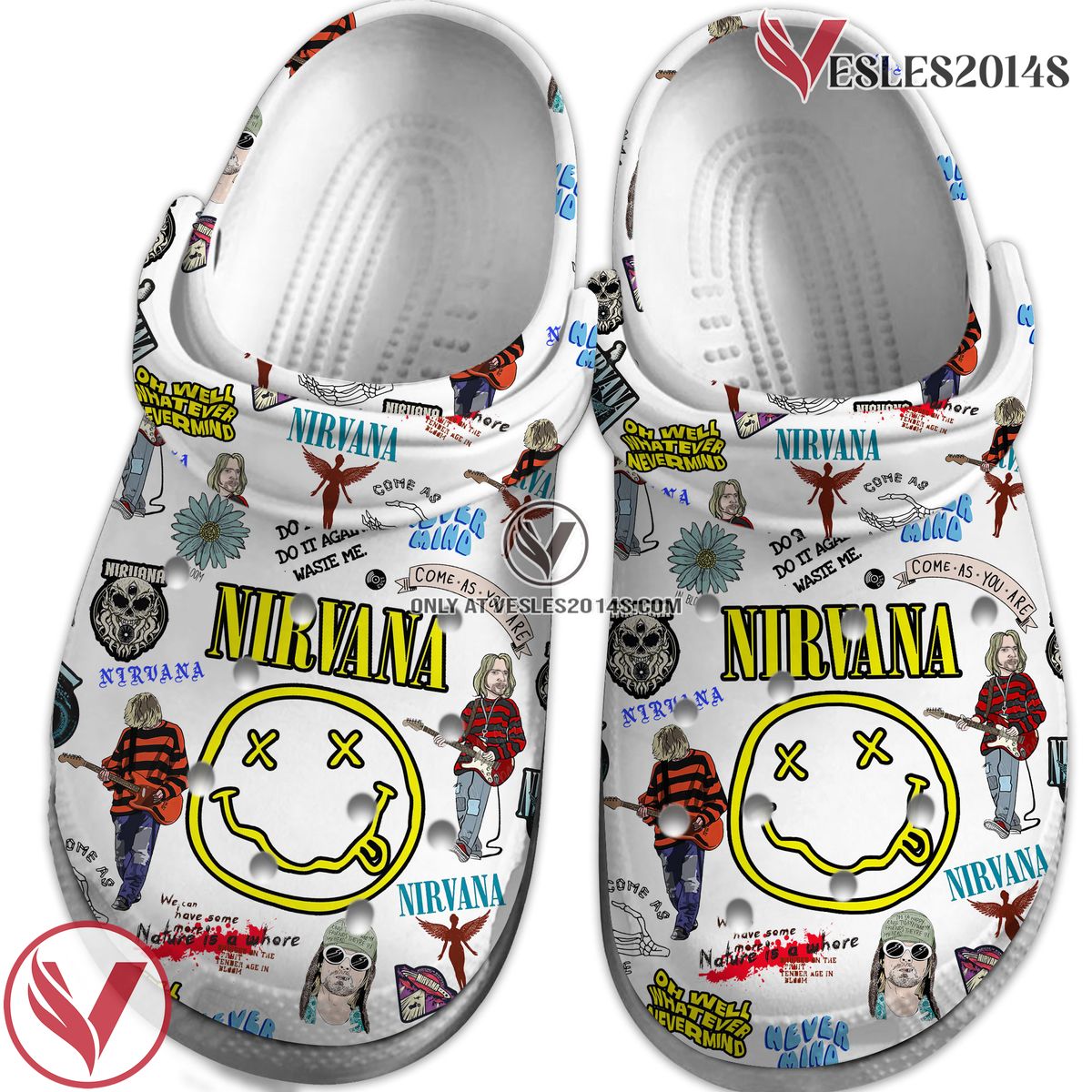 Nirvana Music Crocs Crocband Clogs Shoes, Unique Gifts For Fans Style 1 - Vesles2014S 2
