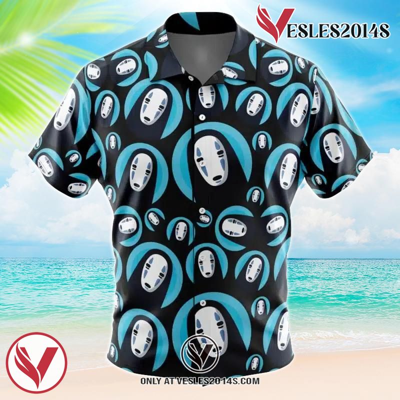 No Face Spirited Away Hawaiian Button Up Shirt, Perfect Gifts For Anime Lovers - Vesles2014S