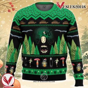 No Face Spirited Away Ugly Christmas Sweater, Unique Christmas Gift For Fans - Vesles2014S