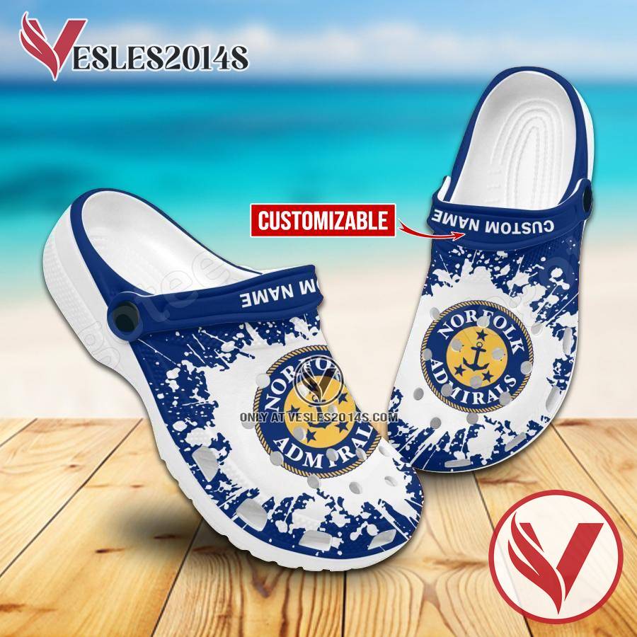 Norfolk Admirals Logo Crocs Shoes For Men And Women, Unique Clogs Shoes For Fans - Vesles2014S