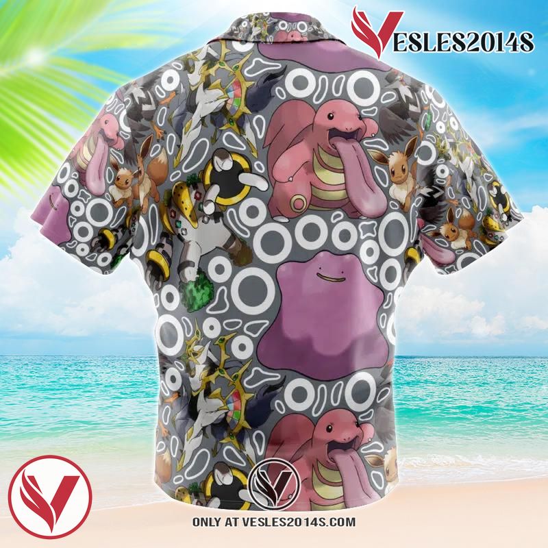 Normal Type Pokemon Pokemon Hawaiian Button Up Shirt, Perfect Gifts For Anime Lovers - Vesles2014S 1