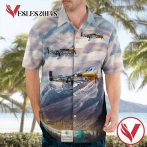 North American P 51 Mustang Military Aircraft Casual Hawaiian Shirt, Best Gifts For Summer Vesles2014S 3