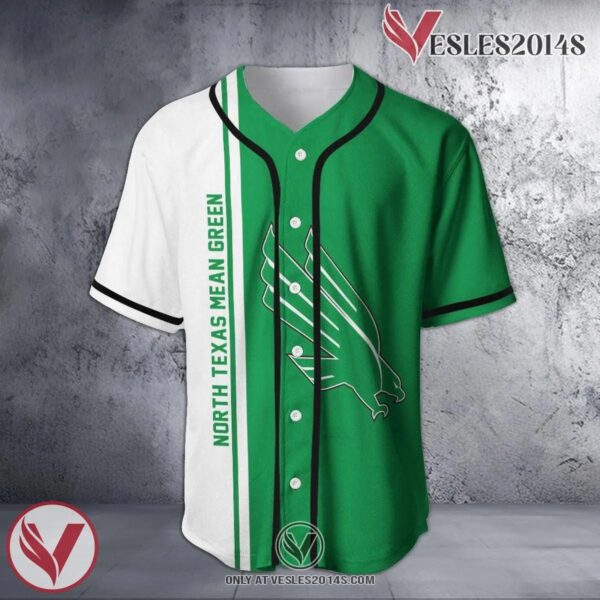 North Texas Mean Green Baseball Jersey Half Style NCAA, Unique Gifts For Fans - Vesles2014s