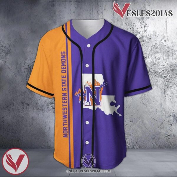 Northwestern State Demons Baseball Jersey Half Style NCAA, Unique Gifts For Fans - Vesles2014s
