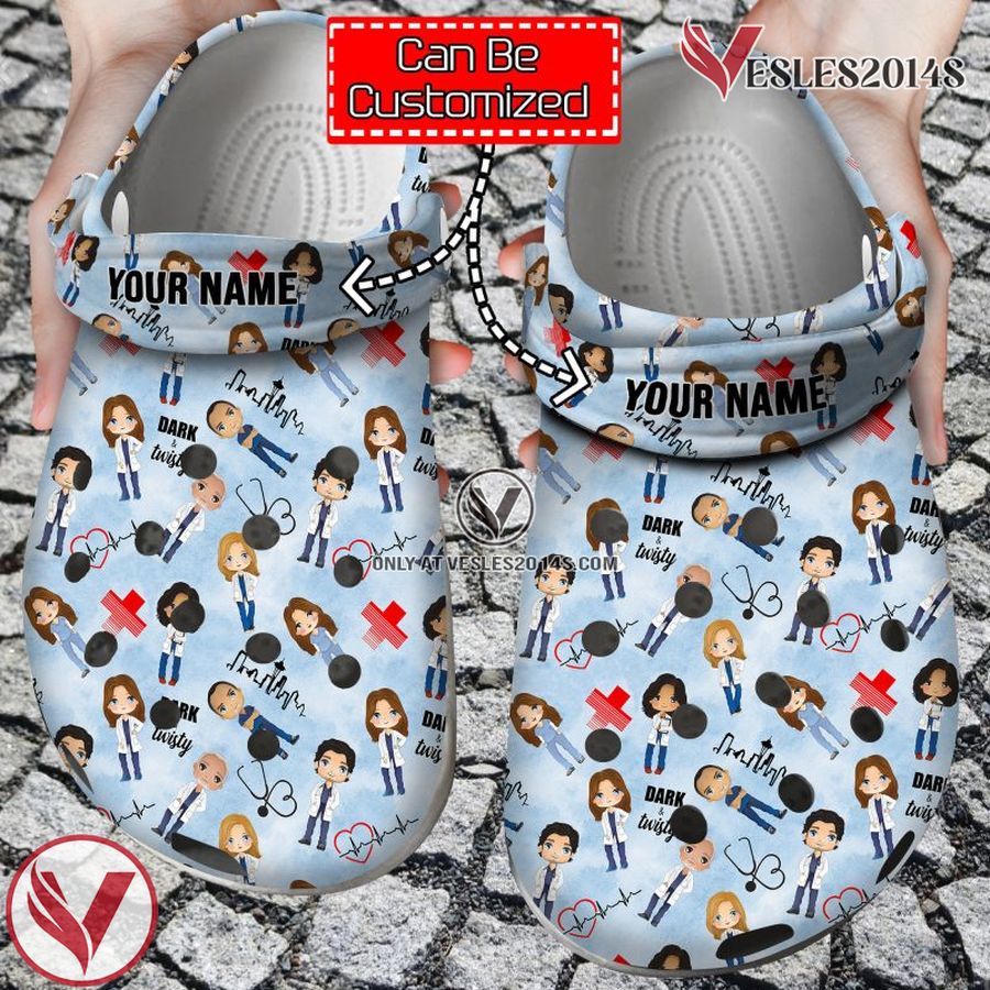 Nurse Personalized Greys Atonamy Seamless Pattern Clog Shoes, Unique Gift From Vesles2014S