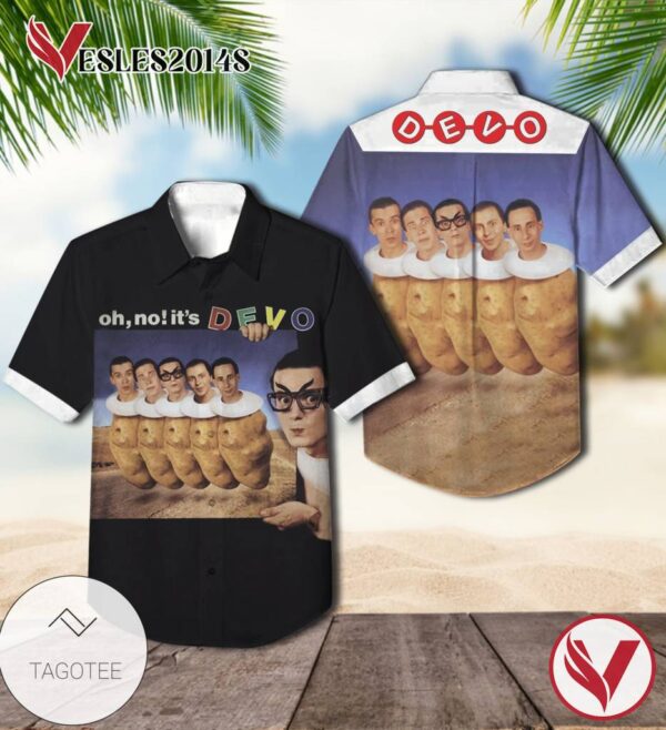 Oh No It's Devo Album Cover Hawaiian Shirt, Best Gift For Music Lovers Vesles2014S