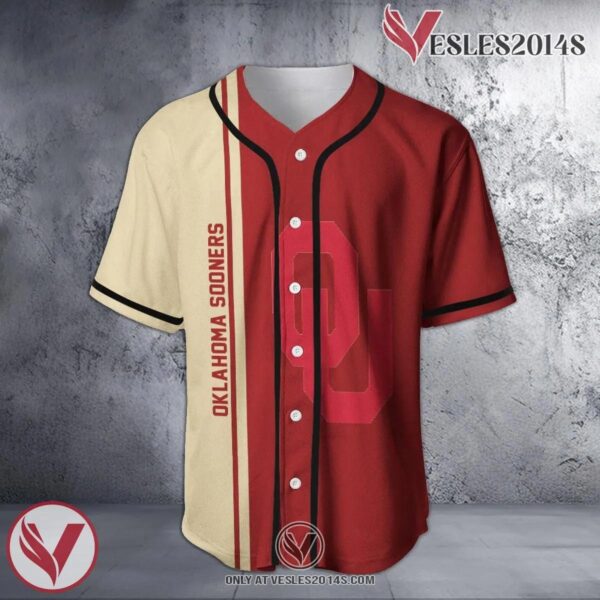 Oklahoma Sooners Baseball Jersey Half Style NCAA, Unique Gifts For Fans - Vesles2014s