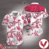 Oklahoma Sooners Logo And Hibiscus Flowers Red White Hawaiian Shirt, Unique Gifts For Friends - Vesles2014S 1