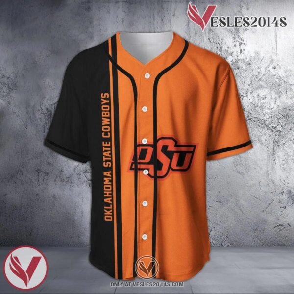 Oklahoma State Cowboys Baseball Jersey Half Style NCAA, Unique Gifts For Fans - Vesles2014s