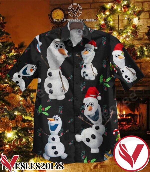Olaf Christmas Black Hawaiian Shirt, Unique Gifts For Friends - Vesles2014S 1