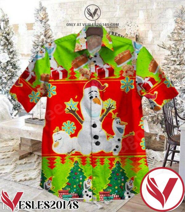 Olaf Christmas Green Mix Red Hawaiian Shirt, Unique Gifts For Friends - Vesles2014S 1
