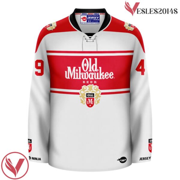 Old Milwaukee Primary White Hockey Jersey - Vesles2014S 2