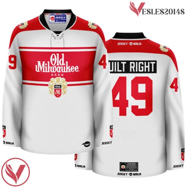 Old Milwaukee Primary White Hockey Jersey - Vesles2014S
