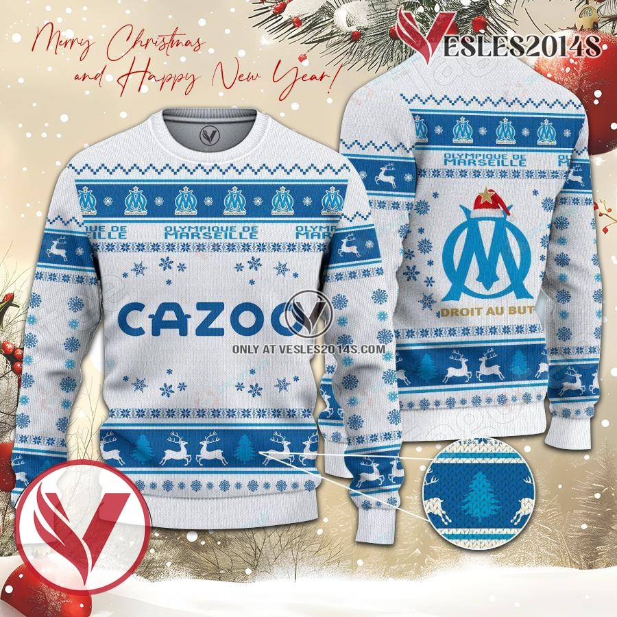 Olympique de Marseille Sport Ugly Christmas Sweater, Unique Gifts For Fans - Vesles2014aS 1