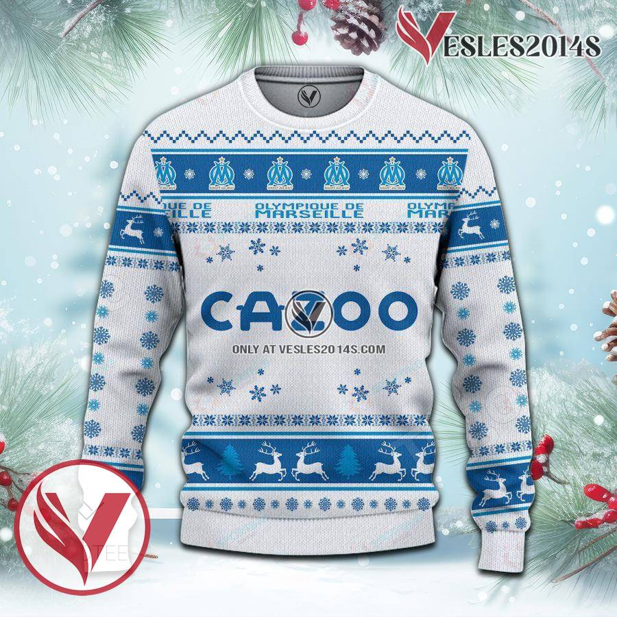 Olympique de Marseille Sport Ugly Christmas Sweater, Unique Gifts For Fans - Vesles2014aS 2