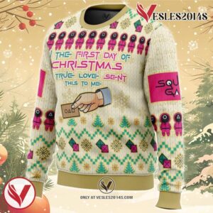 On the First Day of Christmas Squid Game Christmas Sweater 1