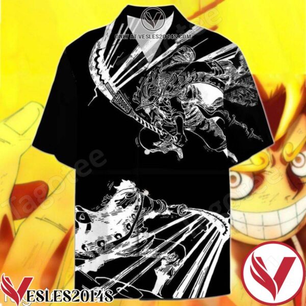 One Piece Black And White Hawaiian Shirt, Unique Gifts For Friends - Vesles2014S 1