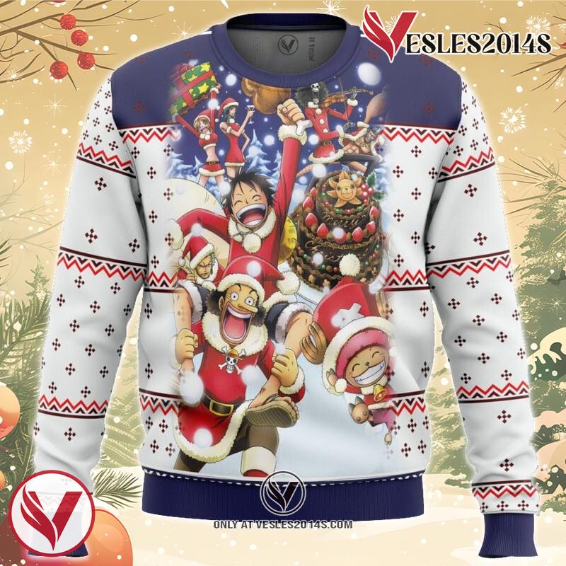 One Piece Crew Ugly Christmas Sweater, Unique Christmas Gift For Fans - Vesles2014S
