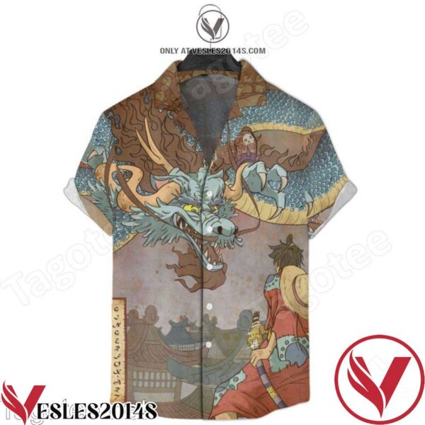 One Piece Luffy Dragon Fanart Hawaiian Shirt, Unique Gifts For Friends - Vesles2014S 1
