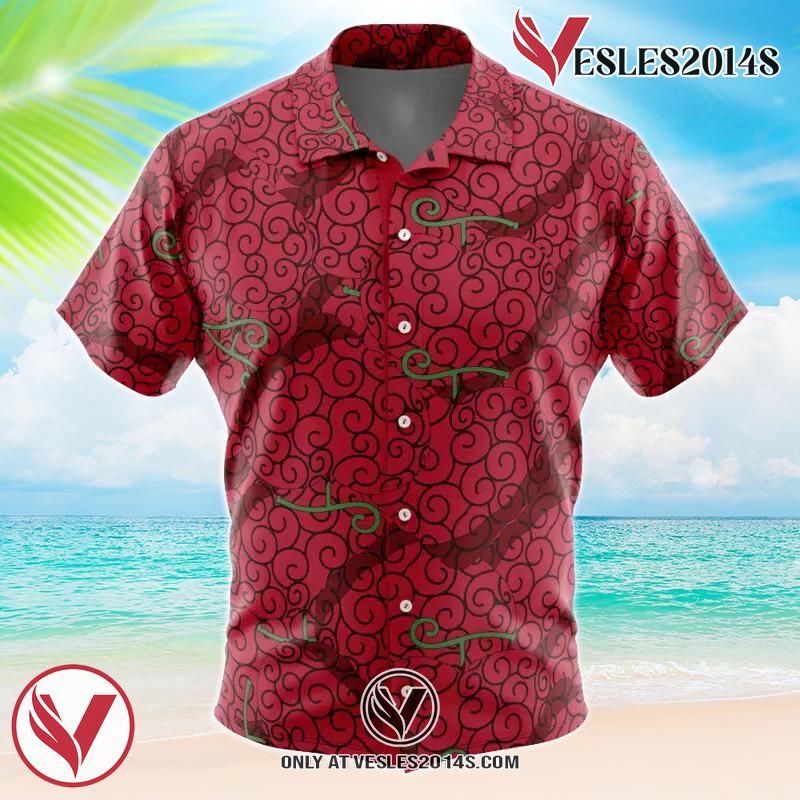 Ope Ope No Mi Luffy Devil Fruit One Piece Hawaiian Button Up Shirt, Perfect Gifts For Anime Lovers - Vesles2014S