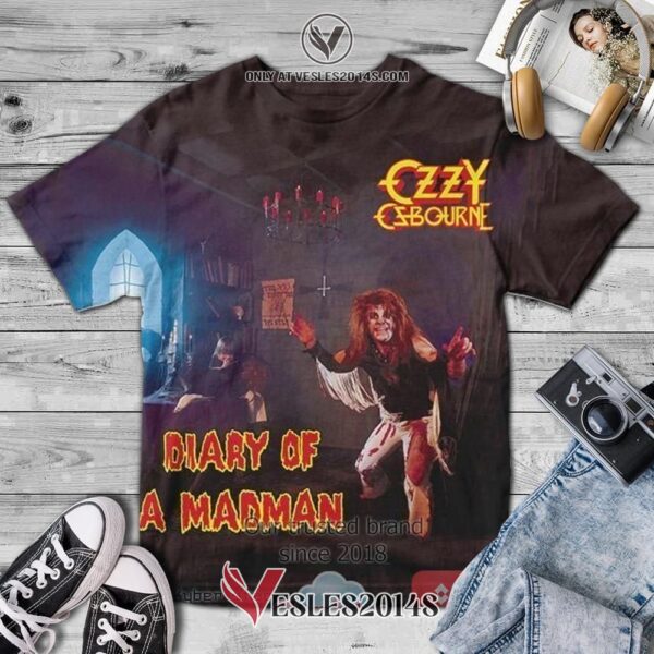 Ozzy Osbourne Diary of a Madman Album 3D Shirt, Unique Gifts For Music Lovers - Vesles2014S