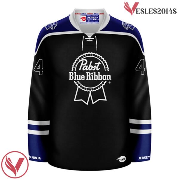 Pabst Blue RIbbon Alternate Blackout Hockey Jersey - Vesles2014S 2