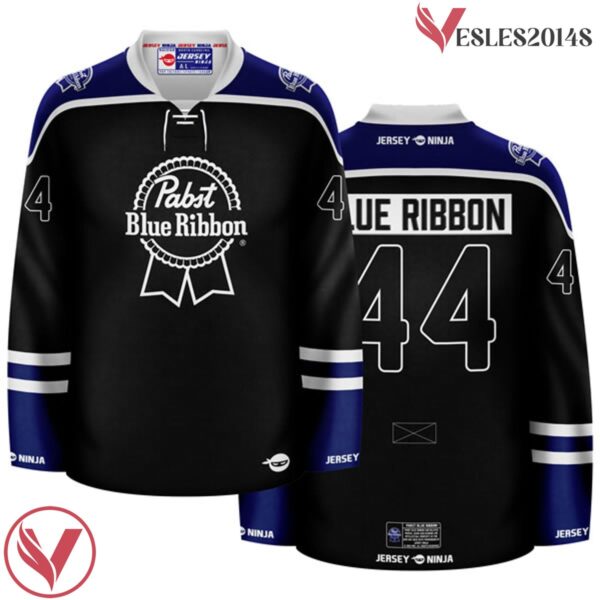 Pabst Blue RIbbon Alternate Blackout Hockey Jersey - Vesles2014S
