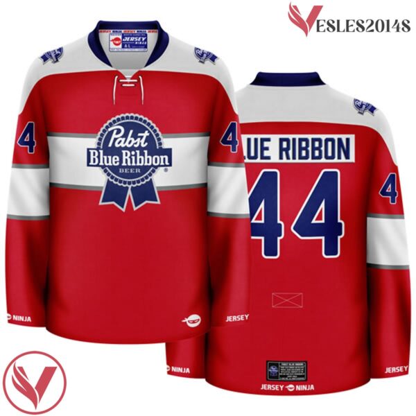 Pabst Blue RIbbon Alternate Red Hockey Jersey - Vesles2014S