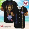 Pabst Blue Ribbon Golden Skull And Pumpkin Baseball Jersey, Perfect Gifts For Fans - Vesles2014S