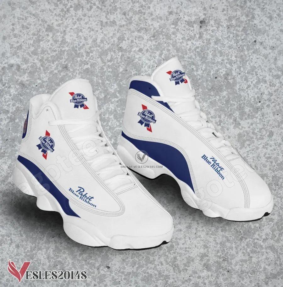 Pabst Blue Ribbon Logo Air Jordan 13 Shoes, Best Sneaker Gifts For Fans - Vesles2014s