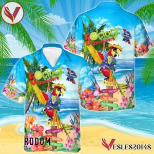 Pabst Blue Ribbon Parrot Hawaiian Shirt, Best Summer Gifts For Fans - Vesles2014S 1