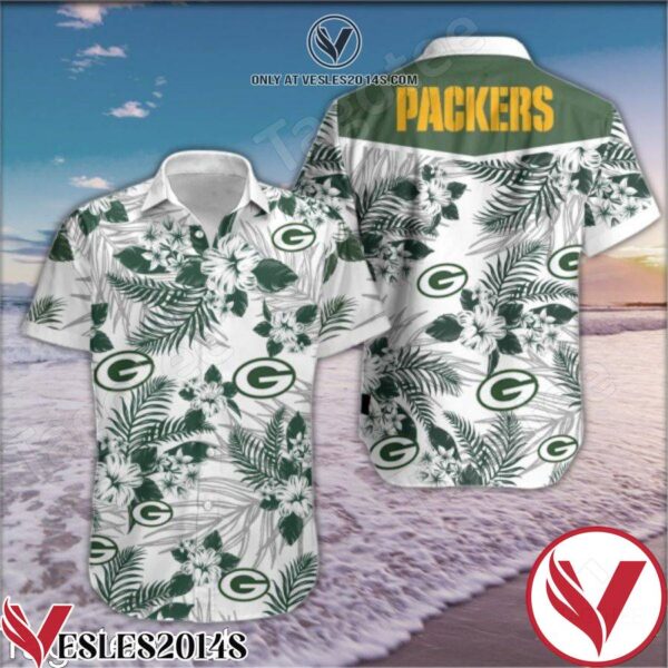 Packers Dark Green Tropical Floral White Hawaiian Shirt, Unique Gifts For Friends - Vesles2014S 1