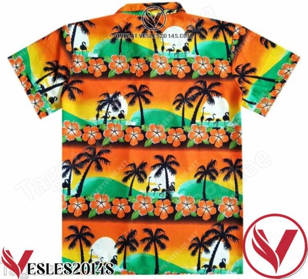 Palm Tree Flamingo Floral Holiday Summer Under The Sunset Hawaiian Shirt, Unique Gifts For Friends - Vesles2014S 1