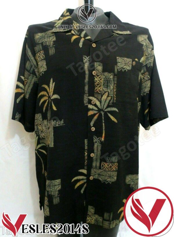 Palm Trees Camp Black Hawaiian Shirt, Unique Gifts For Friends - Vesles2014S 1